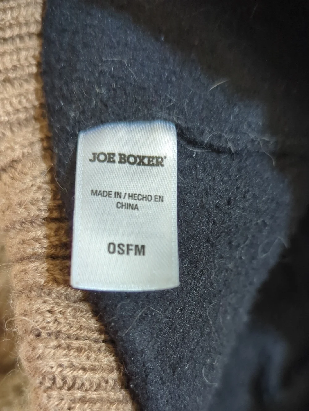 Joe Boxer Furry Light Brown Bear Fleece Lined Hat with Sequin Ears One Size